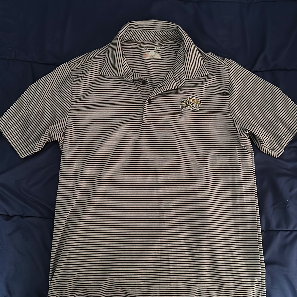 Men’s S Under Armour Naval Academy Striped Polo